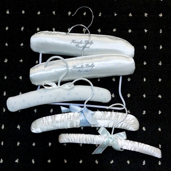 Satin•Cotton Emboidered•Padded Children's Boutique Hanger Assortment • Set of 5 - Picture 1 of 8